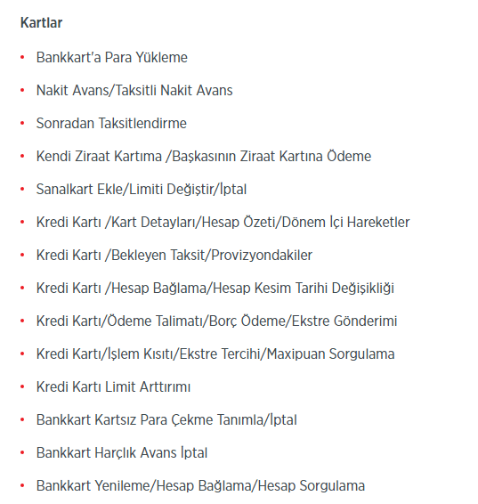 Ziraat İnternet Bankacılığı Banka ve Kredi Kartı İşlemleri